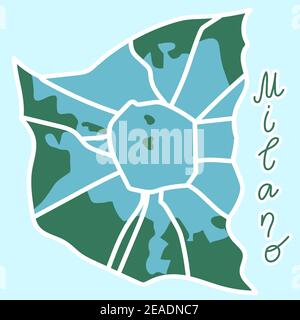Carte Plate En Couleur De Dessin Anime Du Centre De New York Manhattan Carte Amusante De La Ville Des Etats Unis Violet Et Bleu Wuth Vert Central Park Illustration Vectorielle Image Vectorielle Stock