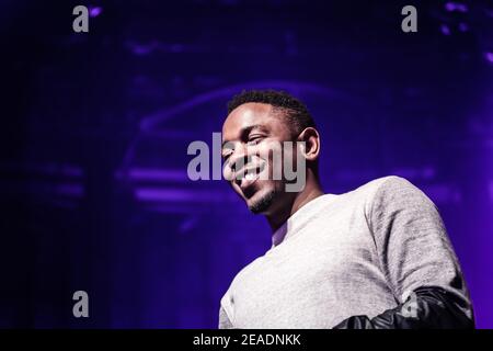 La star américaine du hip-hop, Kendrick Lamar, au festival iTunes 2013 Au London's Roundhouse Banque D'Images