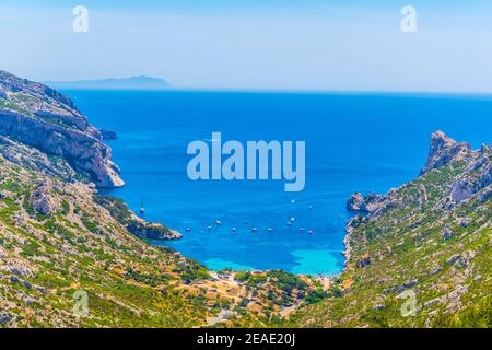 Calanque Sormiou au parc national des Calanques en France Banque D'Images