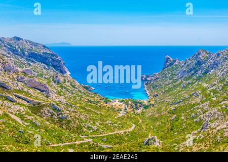 Calanque Sormiou au parc national des Calanques en France Banque D'Images