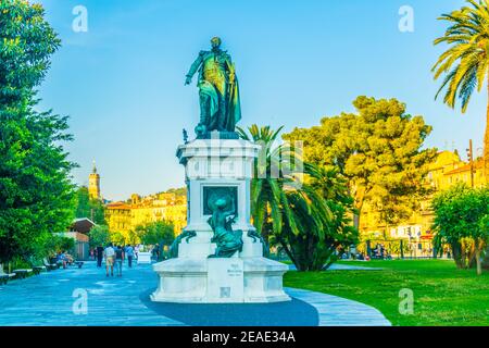 Statue d'Andre Massena au parc de la promenade du paillon à Nice, France Banque D'Images