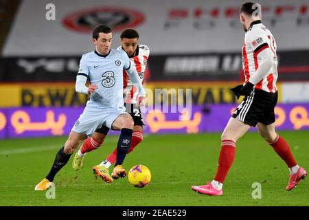 Sheffield, Royaume-Uni, le 7 février 2021. Ben Chilwell de Chelsea en action. Crédit : Anthony Devlin/Alay Live News Banque D'Images