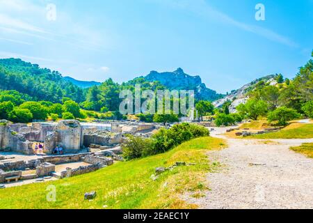 Parc archéologique de Glanum près de Saint Remy de Provence en France Banque D'Images