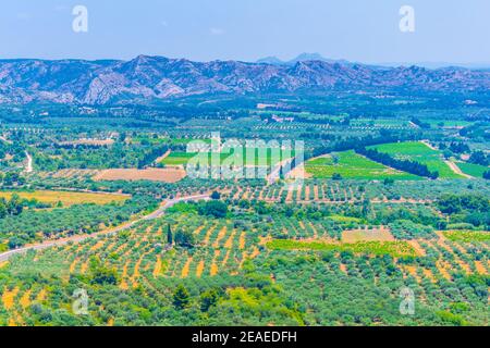 Campagne du massif des alpilles en France Banque D'Images