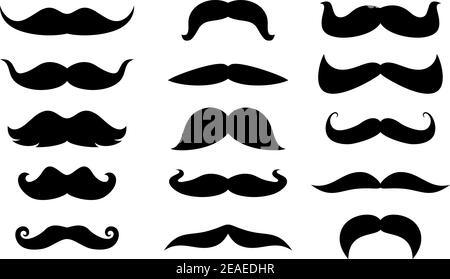 Ensemble de moustaches d'homme isolées sur fond blanc Illustration de Vecteur