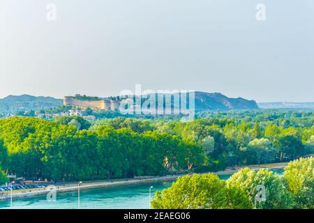 Vue aérienne d'Avignon, France Banque D'Images