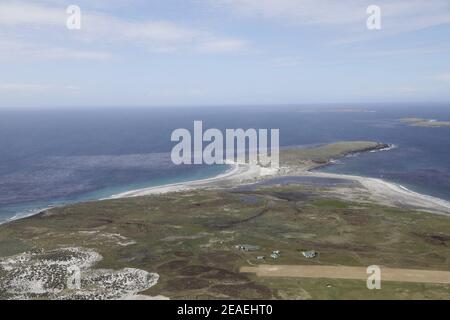 Îles Falkland - Sea Lion Island de l'air Banque D'Images