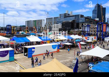 Captain Cook Wharf, Auckland, Nouvelle-Zélande, à l'occasion d'une journée portes d'Auckland Banque D'Images