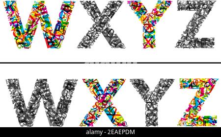 Jeu de lettres colorées pour la police et le texte. Illustration du vecteur EPS 10 Illustration de Vecteur