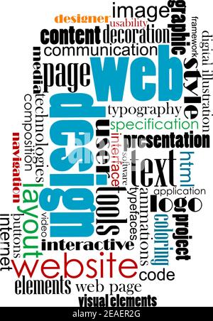 Tag Cloud pour la conception de contenu Web et Internet. Illustration du vecteur EPS 8 Illustration de Vecteur