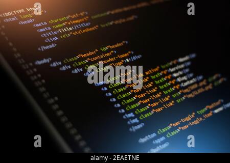 langage de programmation html pour le web pour le site web. fond de média de mixage Banque D'Images
