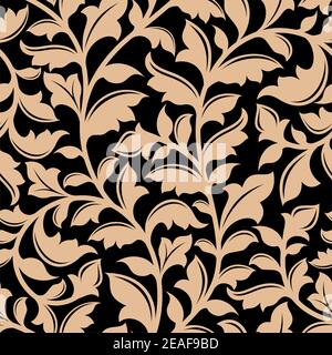 Motif fleuri sans coutures avec éléments fleuris dans un style rétro Illustration de Vecteur