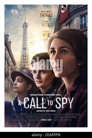 Un appel à Spy (2019) dirigé par Lydia Dean Pilcher et mettant en vedette Zaria Kelley, Corinne Massiah et elle Lorraine. Au début de la Seconde Guerre mondiale, Churchill ordonne à sa nouvelle agence d'espionnage, la SOE, de recruter et de former des femmes comme espions. Banque D'Images