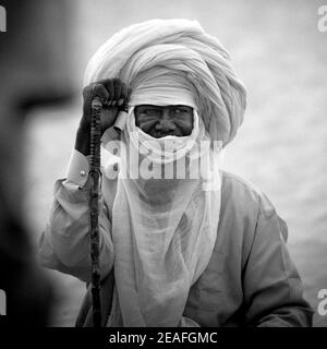 Portrait d'un tuareg, Tripolitaine, Ghadames, Libye Banque D'Images