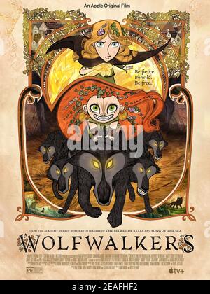 Wolfwalkers (2020) dirigé par Tomm Moore et Ross Stewart et mettant en vedette l'honneur de Kneafsey, Eva Whittaker et Sean Bean. Un chasseur et son père se rendent en Irlande pour essuyer le dernier pack de loups. Banque D'Images