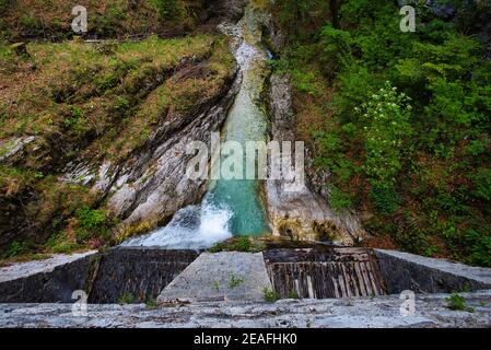 Barrières de l'eau, patrimoine mondial de l'unesco à Idrija (Slovénie) Banque D'Images