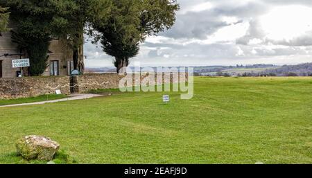 Parcours de golf fermé, The Cotswolds, Gloucestetrshire, Angleterre, Royaume-Uni Banque D'Images