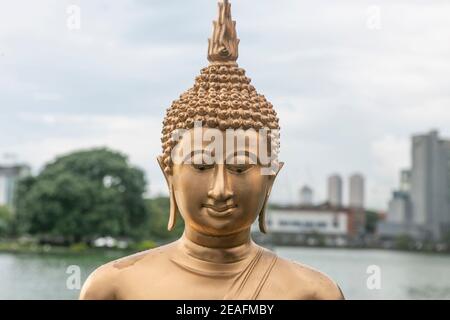 Statue de Bouddha dans un parc du centre de Colombo, Sri Lanka Banque D'Images