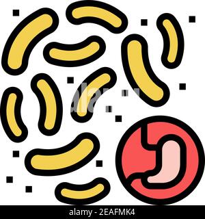 bactéries ou champignon du système de digestion couleur icône vecteur illustration Illustration de Vecteur