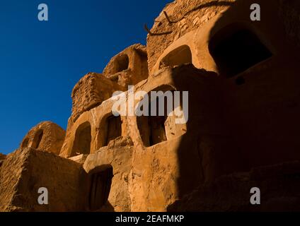 Granaries dans l'ancien ksar, Tripolitaine, Nalut, Libye Banque D'Images