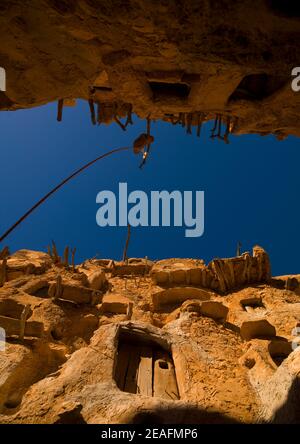 Granaries dans l'ancien ksar, Tripolitaine, Nalut, Libye Banque D'Images