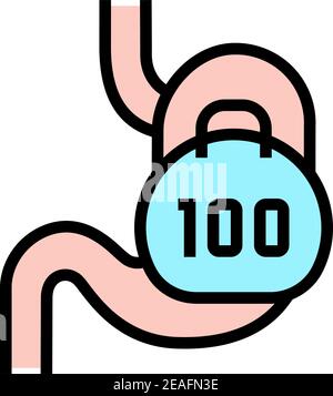 illustration vectorielle de l'icône de couleur d'estomac de gravité Illustration de Vecteur