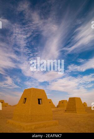 Tombes funéraires et pyramides de Garamanan, Fezzan, Germa, Libye Banque D'Images