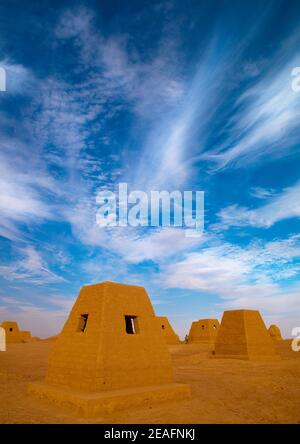 Tombes funéraires et pyramides de Garamanan, Fezzan, Germa, Libye Banque D'Images