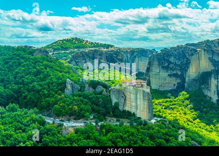 Monastère de Roussanou à Meteora, Grèce Banque D'Images