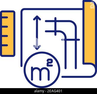 Icône de couleur RVB du plan d'ingénierie Illustration de Vecteur