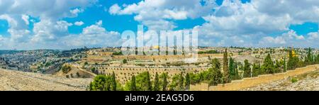 Jérusalem vue de la montagne des olives, Israël Banque D'Images