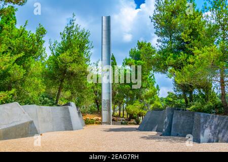 Monument à l'héroïsme au mémorial Yad Vashem à Jérusalem, Israël Banque D'Images