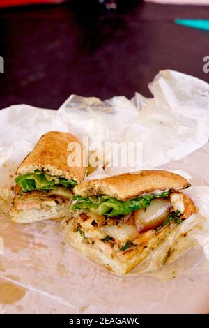 Caribbean Roast Pork sandwich at bien - Restaurant de cuisine latine et des Caraïbes. Situé au 1000, rue Eaton, Key West, FL 33040. Banque D'Images