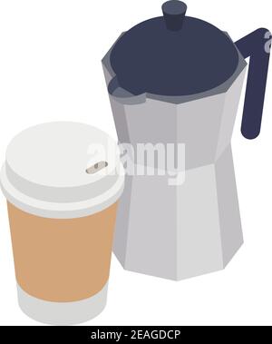 Icône de l'heure du café. Illustration isométrique de l'icône de vecteur de temps de café pour le Web Illustration de Vecteur