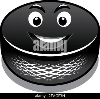 Palet de hockey sur bande dessinée isolée sur blanc pour le design sportif Illustration de Vecteur