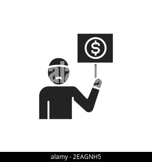 Icône de couleur de ligne de personne dans le besoin. Inscrivez-vous pour accéder à la page Web, à l'application mobile, au bouton et au logo Illustration de Vecteur