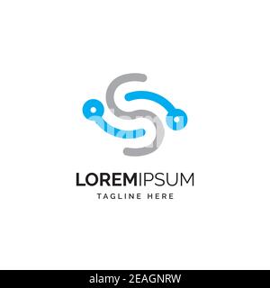 Lettre abstraite du logo de la société de technologie. Modèle vectoriel d'élément de symbole créatif pour la technologie Illustration de Vecteur