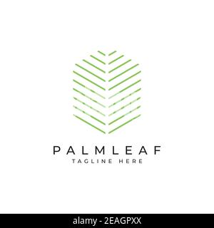 Modèle avec logo en forme de feuille de palmier. élégant symbole de palmier de luxe Illustration de Vecteur