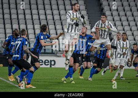 Turin, Italie. 09e février 2021. Turin. Match de la ligue Tim 2020/2021 de la coupe italienne. Juventus contre Inter. Allianz Stadium en photo : Credit: Independent photo Agency/Alay Live News Banque D'Images