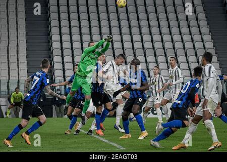 Turin, Italie. 09e février 2021. Turin. Match de la ligue Tim 2020/2021 de la coupe italienne. Juventus contre Inter. Allianz Stadium en photo : Credit: Independent photo Agency/Alay Live News Banque D'Images