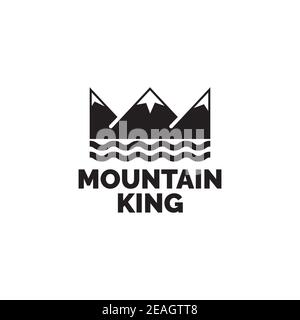 Modèle vectoriel de symbole de dessin de logo d'illustration Mountain King Illustration de Vecteur