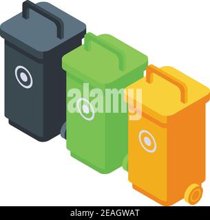 Icône poubelle. Isométrique des poubelles icône de vecteur de poubelle pour la conception de sites Web isolée sur fond blanc Illustration de Vecteur