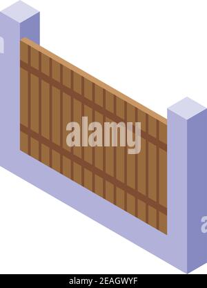 Icône de clôture. Icône isométrique de vecteur de clôture pour la conception de sites Web isolée sur fond blanc Illustration de Vecteur