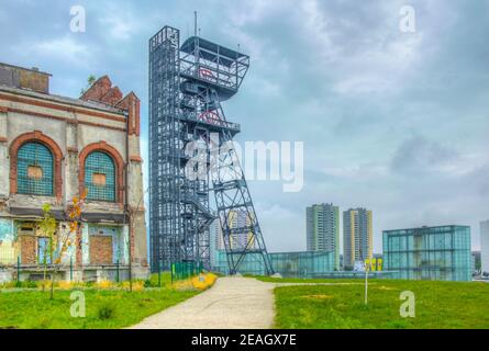 Musée silésien de Katowice construit à la place d'une ancienne mine de charbon, Pologne Banque D'Images