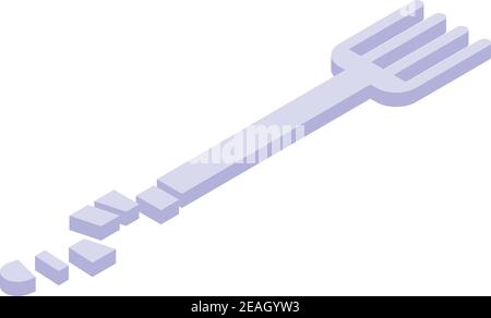 Icône de fourche biodégradable. Isométrique de l'icône de vecteur de fourche biodégradable pour la conception de bande isolée sur fond blanc Illustration de Vecteur