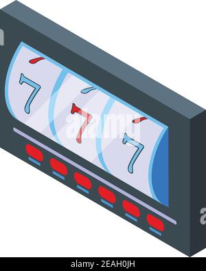 Icône de machine à sous sept. Isométrique de machine à sous sept icône vectorielle pour la conception de sites Web isolée sur fond blanc Illustration de Vecteur