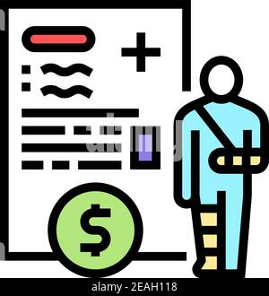 illustration vectorielle de l'icône de couleur d'allocation de blessures Illustration de Vecteur