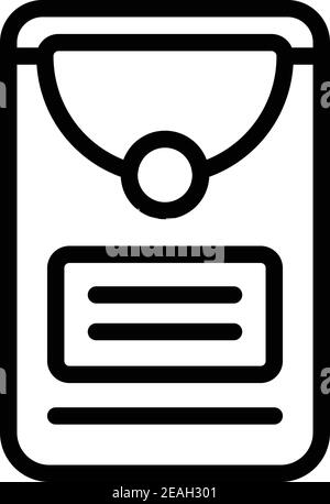 Icône de mouchoir d'emballage. Pack Contour Handkerchief icône vectorielle pour la conception de sites Web isolée sur fond blanc Illustration de Vecteur