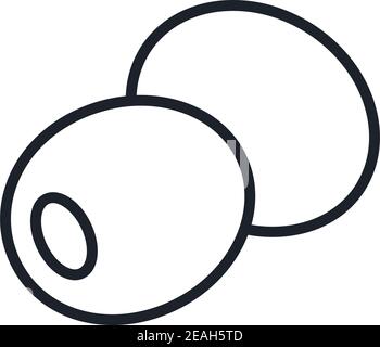 Icône olive. Icône linéaire vectorielle, contour, forme, contour isolé sur fond blanc. Ligne fine. Design minimaliste moderne. Légumes Illustration de Vecteur