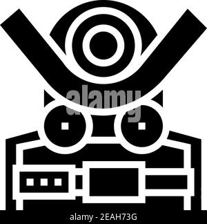 illustration vectorielle de l'icône de glyphe de la machine à plier Illustration de Vecteur